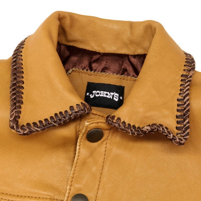 【新品】フェノメノン ビヨンド ディスクリプション p.b.d. ×JOHN’S ゴート レザーブルゾン キャメル系【 46 】【 状態ランクN 】【 メンズ 】