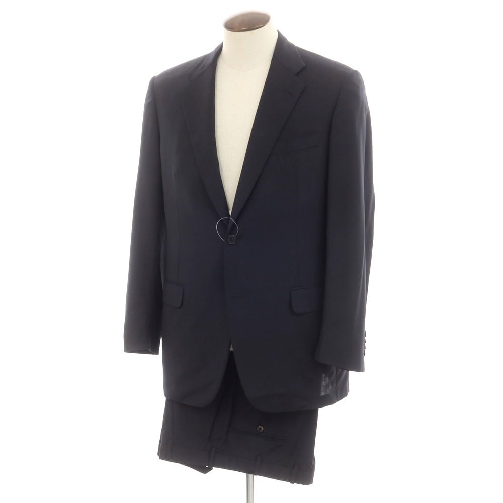 【中古】ベルベスト Belvest ウール 2つボタンスーツ ダークネイビー【 50 】【 状態ランクD 】【 メンズ 】