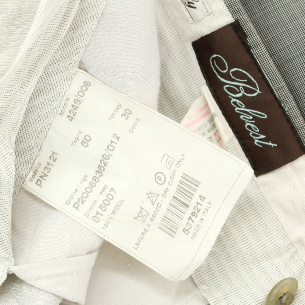 [Used] Belvest Wool Dress Slacks Pants, Gray [50] [Condition Rank D] [Men&