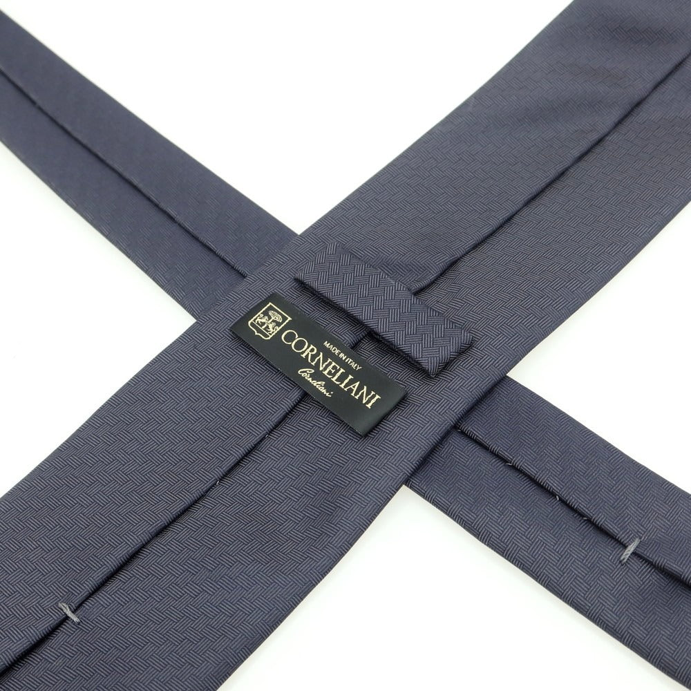 [Used] CORNELIANI Plain Silk Tie Dark Navy [Condition Rank B] [Men&