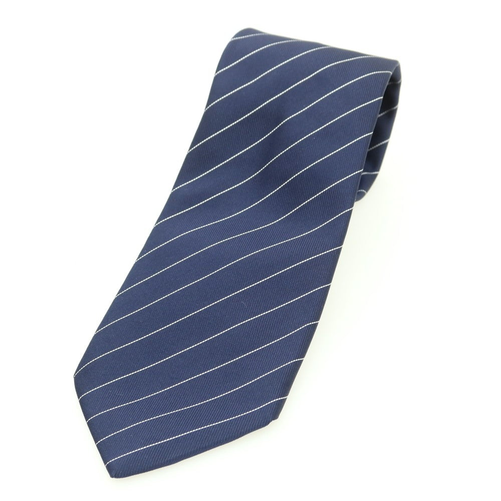 【中古】コルネリアーニ CORNELIANI シルク ストライプ柄ネクタイ ネイビーxホワイト【 状態ランクB 】【 メンズ 】