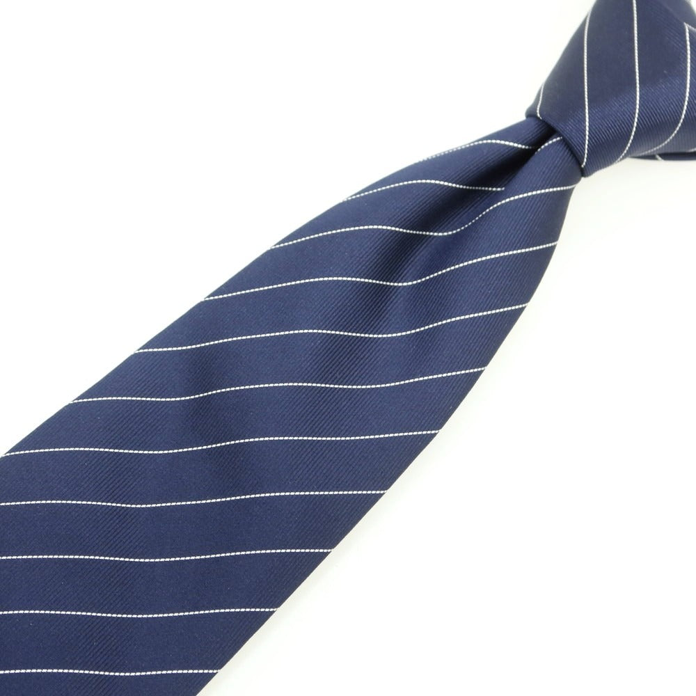 【中古】コルネリアーニ CORNELIANI シルク ストライプ柄ネクタイ ネイビーxホワイト【 状態ランクB 】【 メンズ 】
