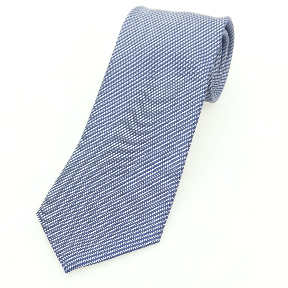 [Used] CORNELIANI Silk Striped Tie Navy x White [Condition Rank B] [Men&
