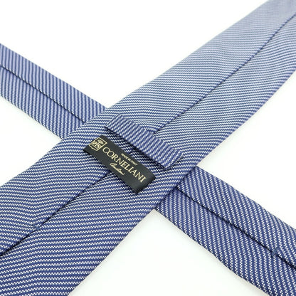 [Used] CORNELIANI Silk Striped Tie Navy x White [Condition Rank B] [Men&