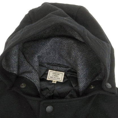 【中古】グリーンレーベルリラクシング green label relaxing ウールナイロン 中綿 フーデッドコート ブラック【 S 】【 状態ランクC 】【 メンズ 】