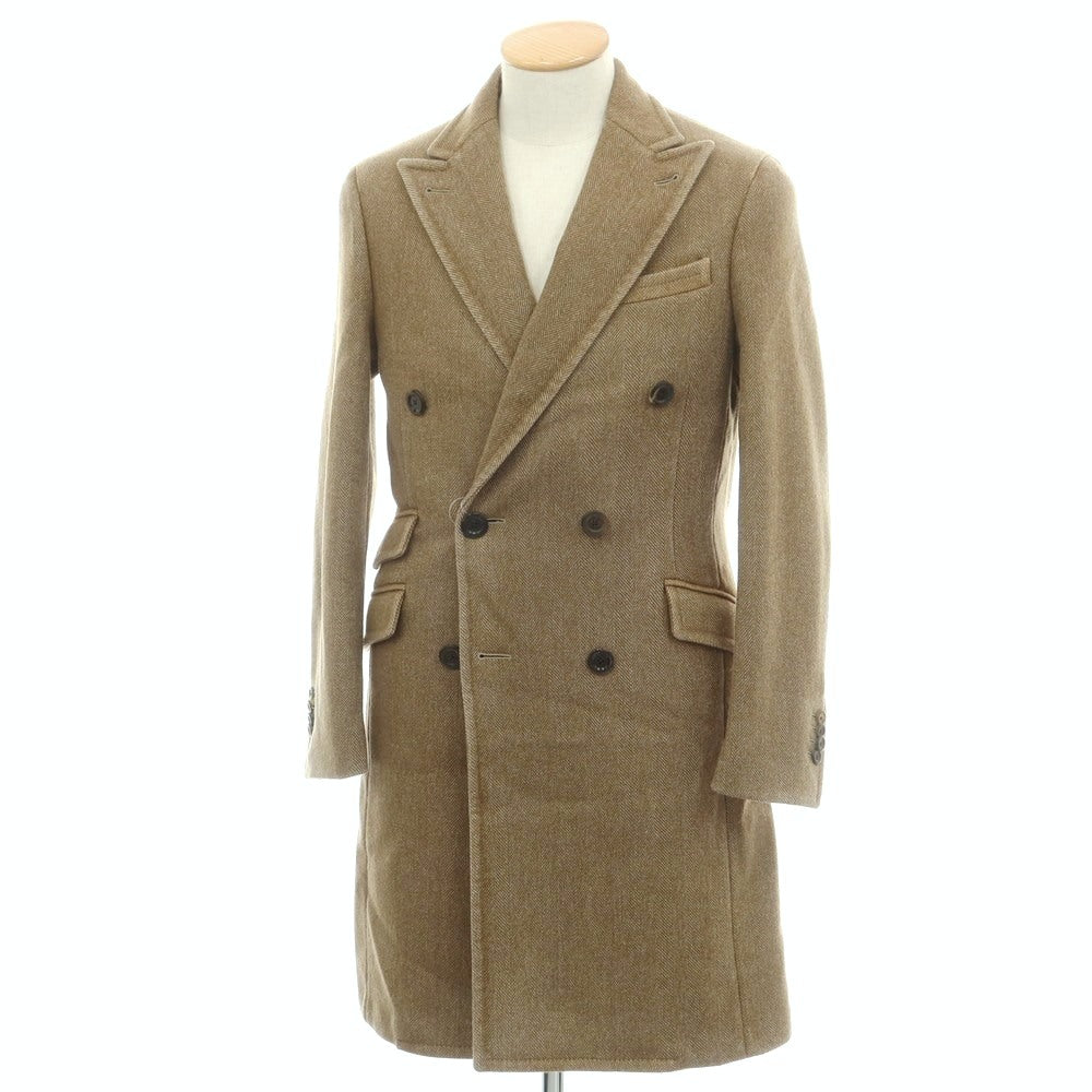 【中古】ボリオリ BOGLIOLI K.JACKET ウールポリエステルナイロン ダブルブレストコート ブラウンカーキ【 44 】【 状態ランクB 】【 メンズ 】