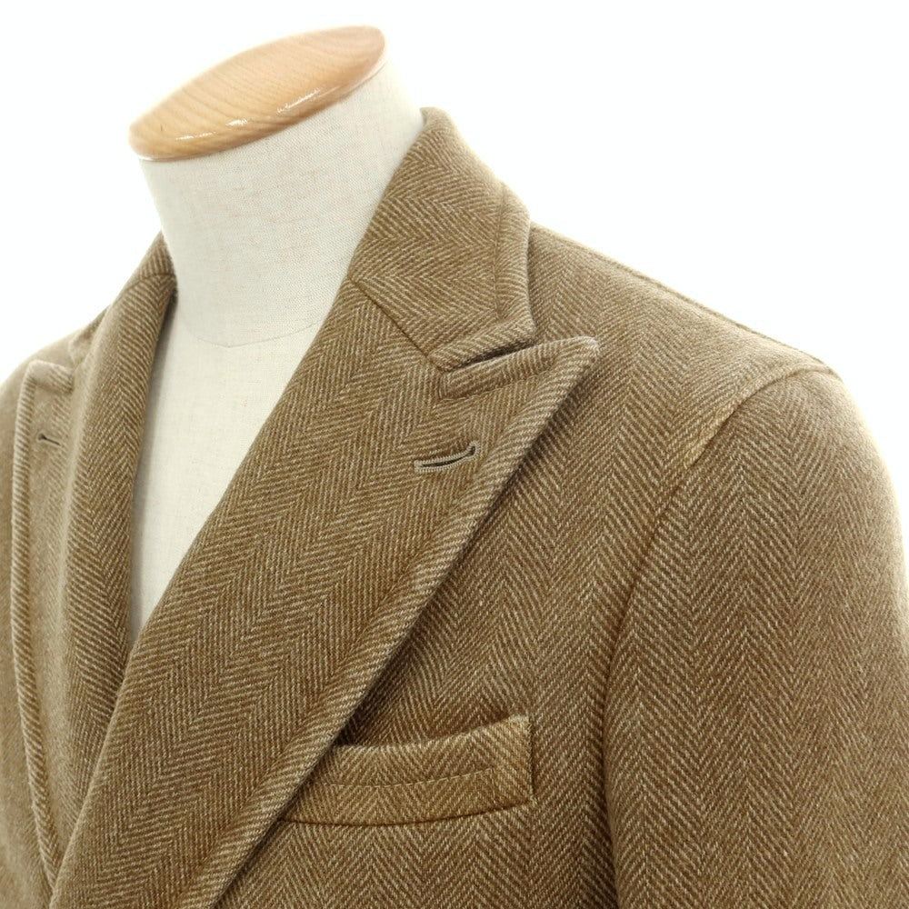 【中古】ボリオリ BOGLIOLI K.JACKET ウールポリエステルナイロン ダブルブレストコート ブラウンカーキ【 44 】【 状態ランクB 】【 メンズ 】