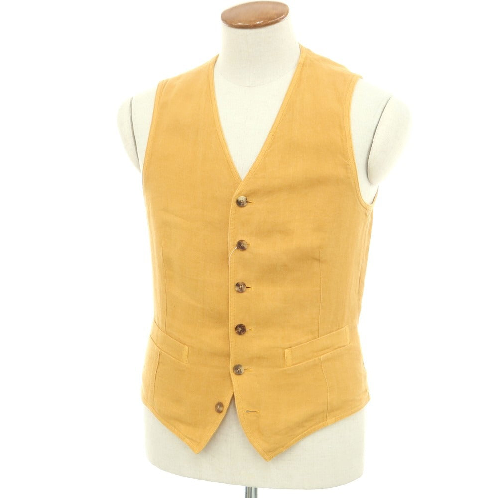 【中古】ラルディーニ LARDINI リネン ジレ ベスト オレンジマスタード【 46 】【 状態ランクB 】【 メンズ 】