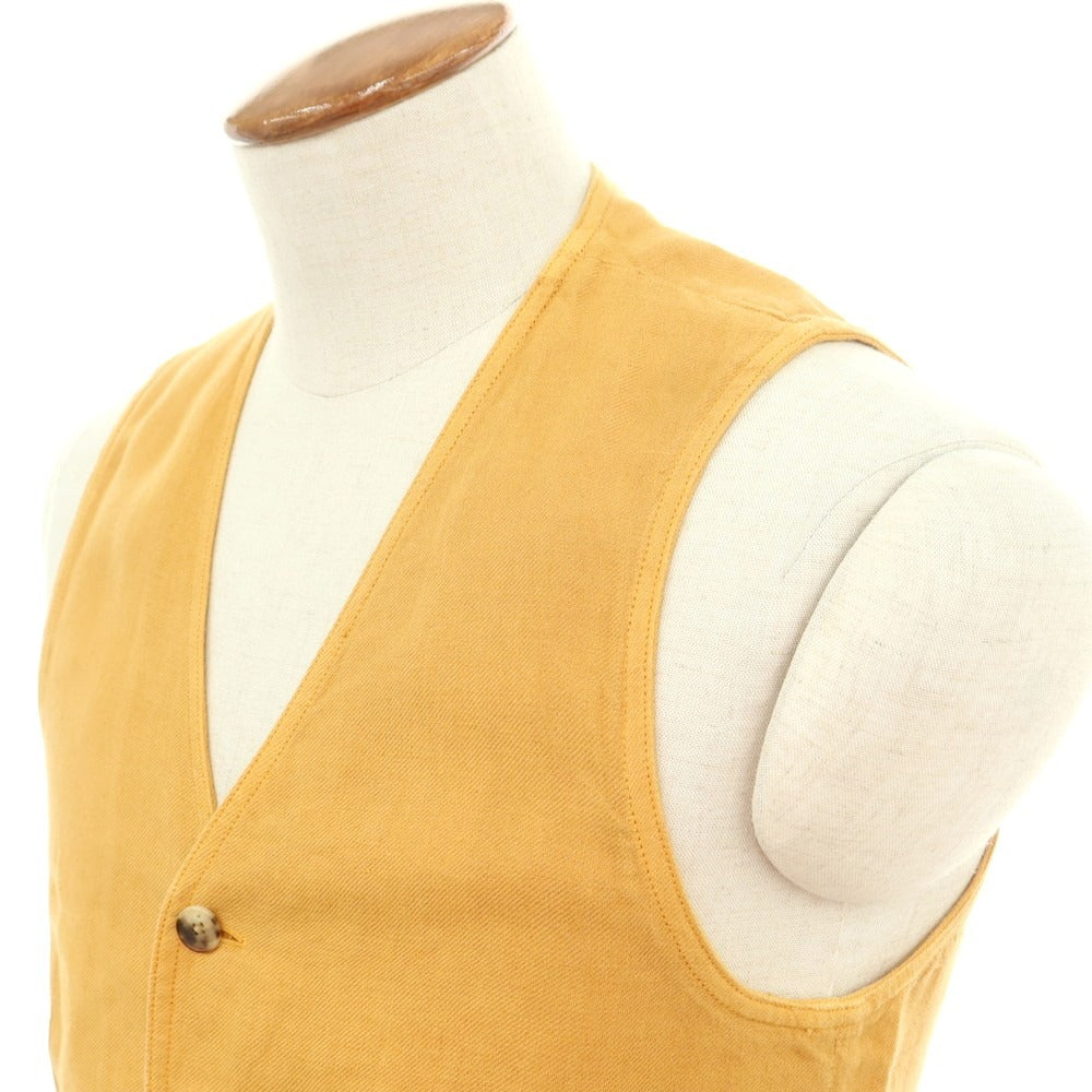 【中古】ラルディーニ LARDINI リネン ジレ ベスト オレンジマスタード【 46 】【 状態ランクB 】【 メンズ 】
