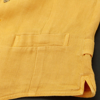 [Used] LARDINI Linen Gilet Vest Orange Mustard [46] [Condition Rank B] [Men&