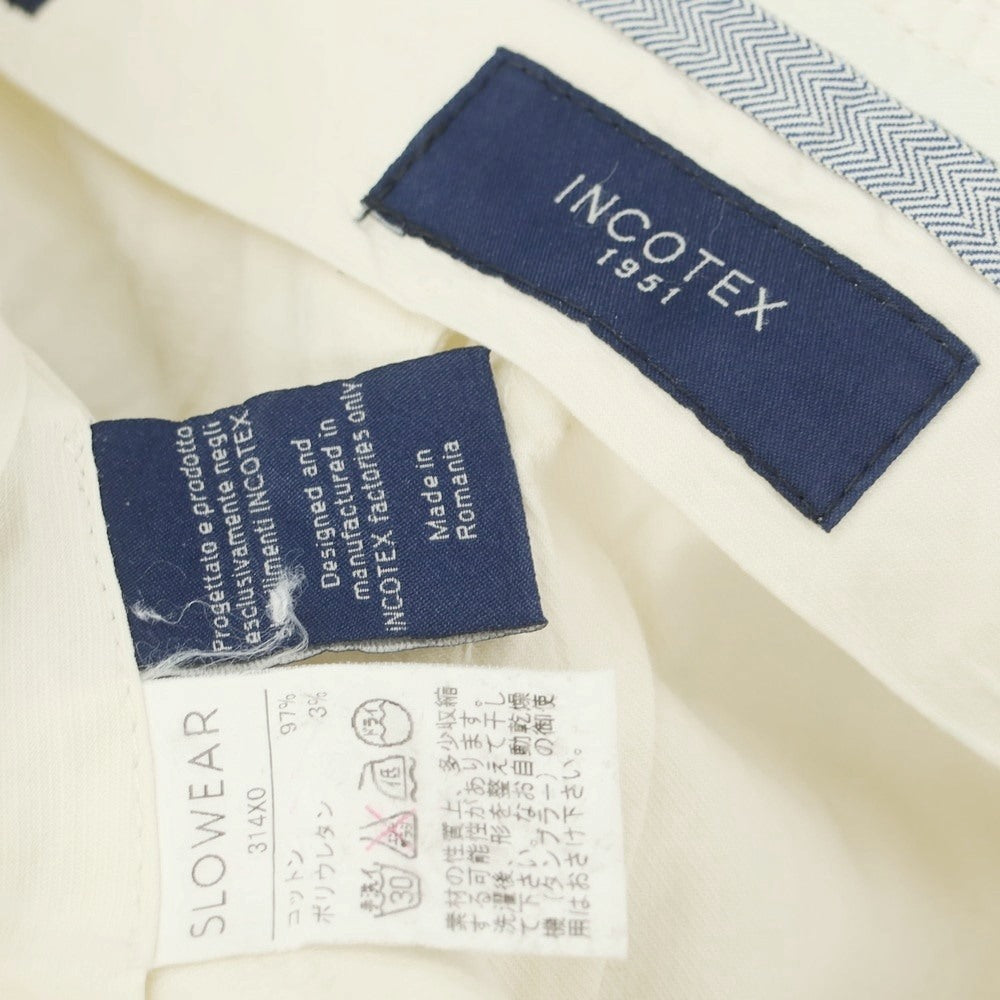 【中古】インコテックス INCOTEX ストレッチコットン カジュアルスラックスパンツ オフホワイト【 46 】【 状態ランクC 】【 メンズ 】 [BPD]
