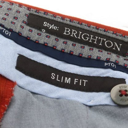 【中古】ピーティーゼロウーノ PT01 BRIGHTON ストレッチ コットン カジュアルスラックスパンツ レッド系【 44 】【 状態ランクB 】【 メンズ 】