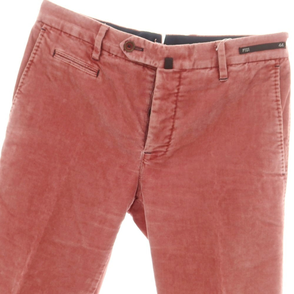 【中古】ピーティーゼロウーノ PT01 COLOUR ストレッチ コットン コーデュロイパンツ ピンクレッド系【 44 】【 状態ランクD 】【 メンズ 】