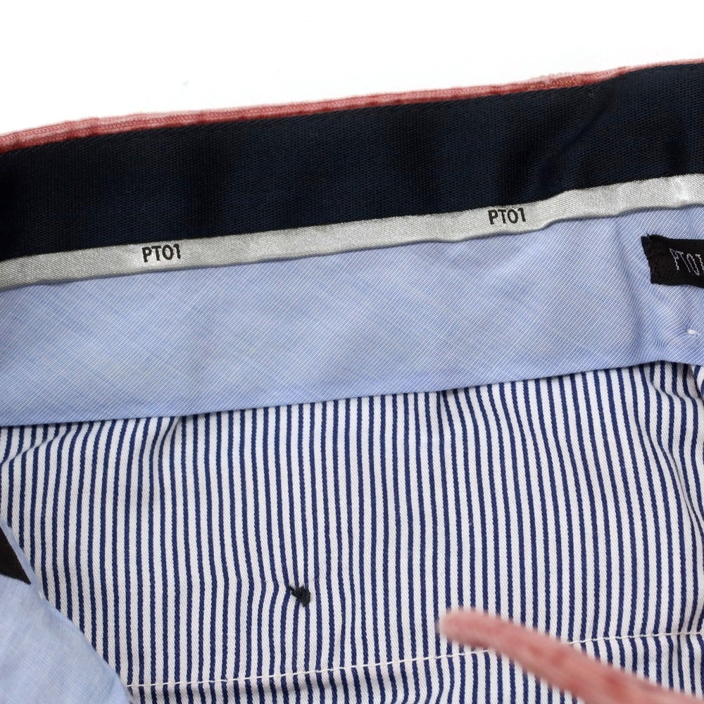 【中古】ピーティーゼロウーノ PT01 COLOUR ストレッチ コットン コーデュロイパンツ ピンクレッド系【 44 】【 状態ランクD 】【 メンズ 】