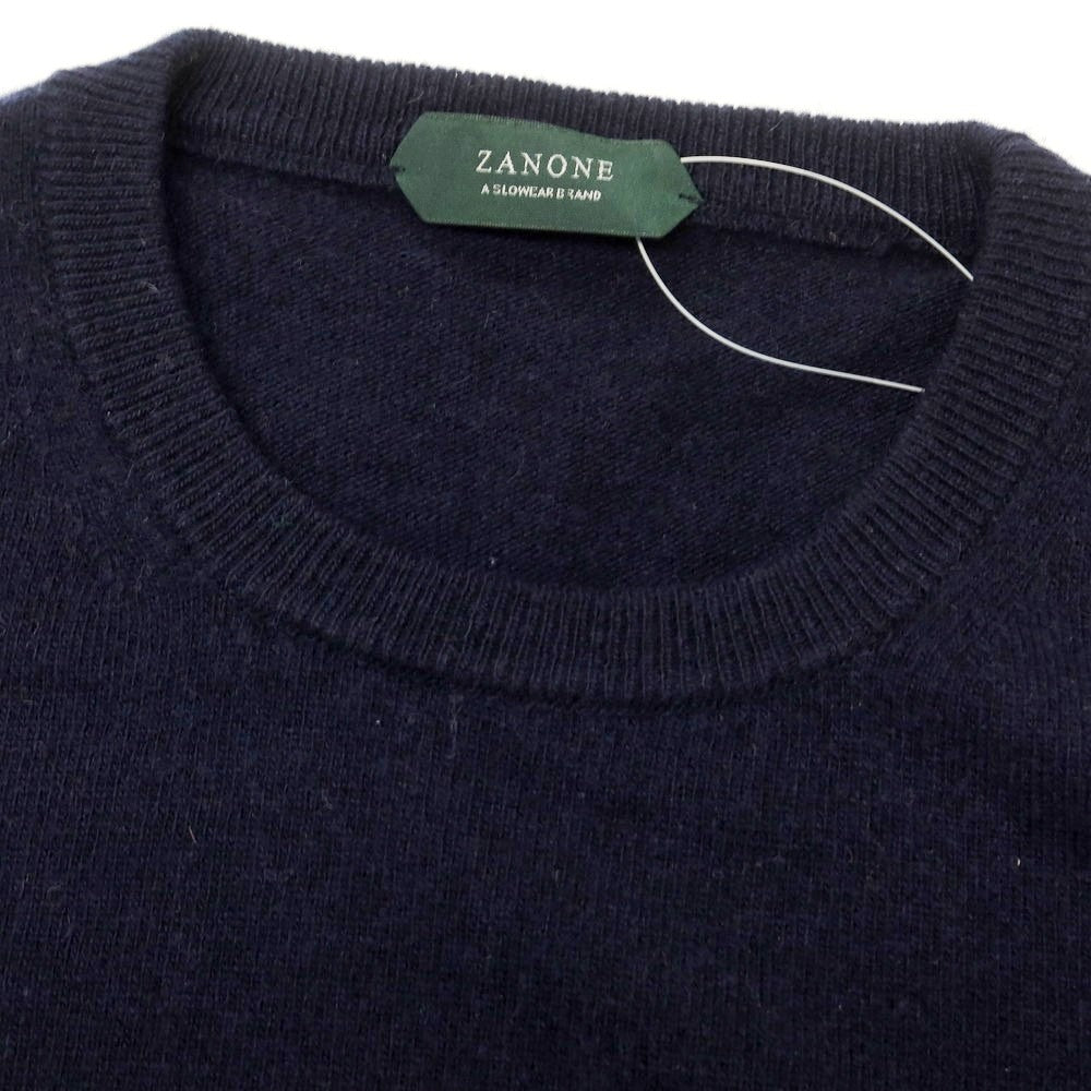 【中古】ザノーネ ZANONE ウールカシミヤ クルーネック プルオーバーニット ネイビー【 48 】【 状態ランクB 】【 メンズ 】