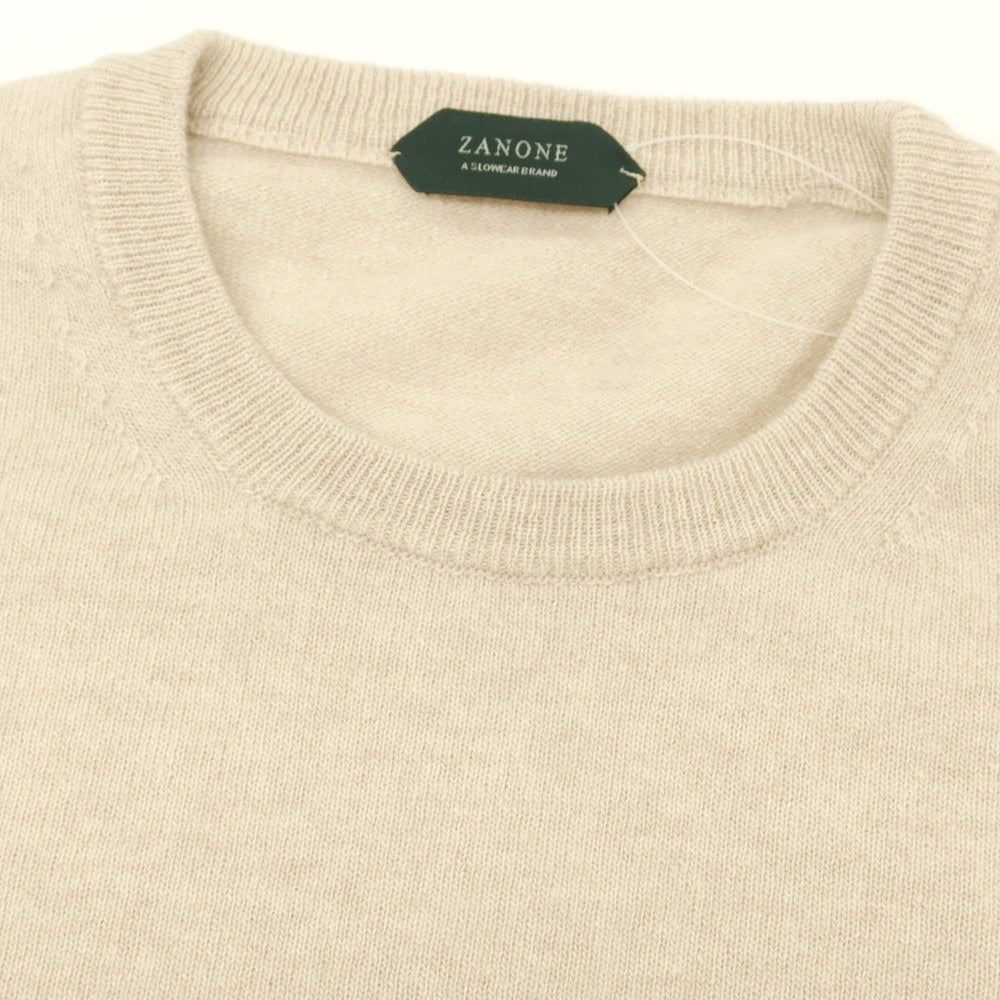【中古】ザノーネ ZANONE ウールカシミヤ クルーネック プルオーバーニット ベージュ【 48 】【 状態ランクB 】【 メンズ 】