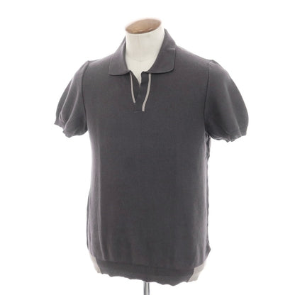 【SALE10%OFF/返品不可】【中古】ザノーネ ZANONE ハイゲージ コットン スキッパー 半袖 ポロニット ダークグレー【 48 】【 状態ランクB 】【 メンズ 】 [EPD]