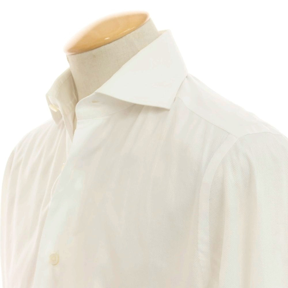 【中古】バルバ BARBA コットン ワイドカラー ドレスシャツ ホワイト【 38 】【 状態ランクC 】【 メンズ 】