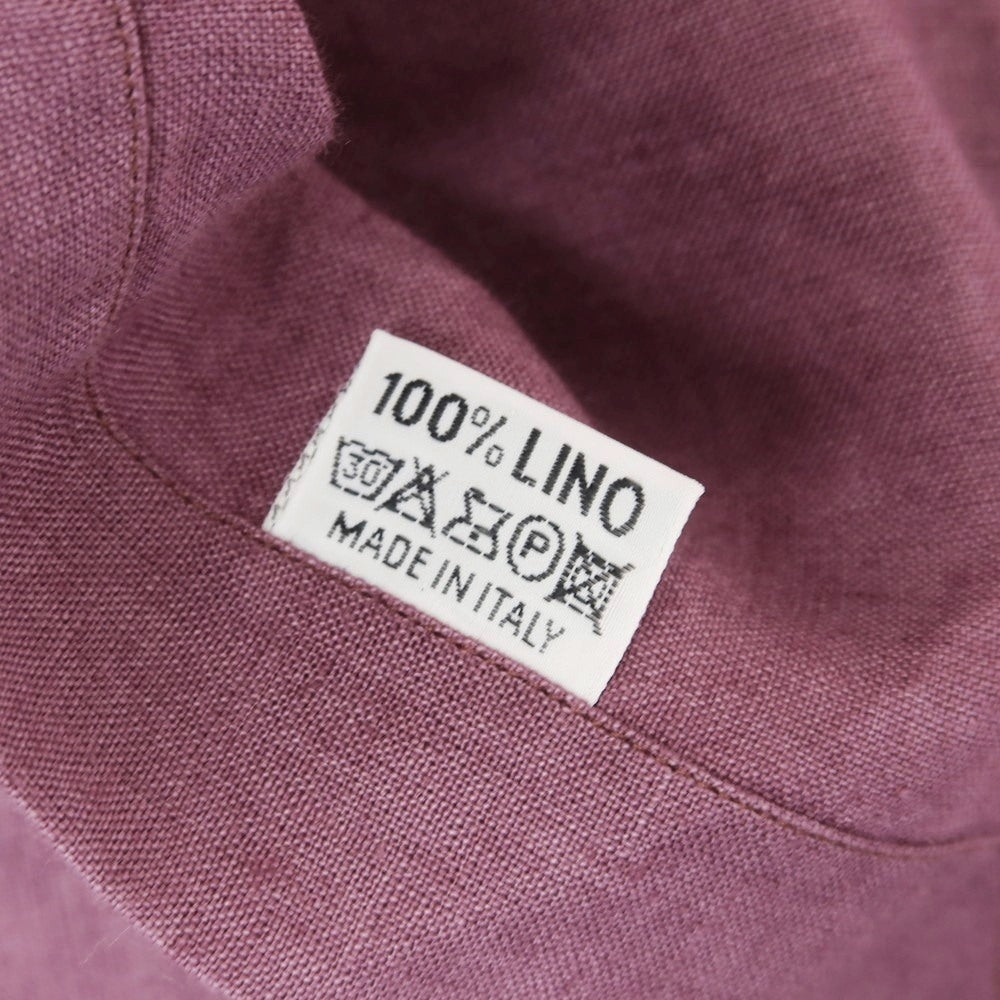 【中古】フィナモレ Finamore リネン ワイドカラー カジュアルシャツ ダルパープル【 41 】【 状態ランクB 】【 メンズ 】