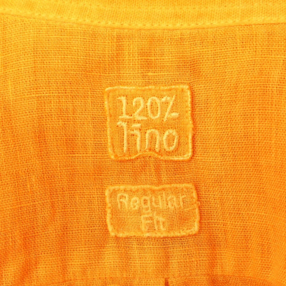 【中古】120パーセント リノ 120% lino リネン カジュアルシャツ オレンジ【 S 】【 状態ランクB 】【 メンズ 】
