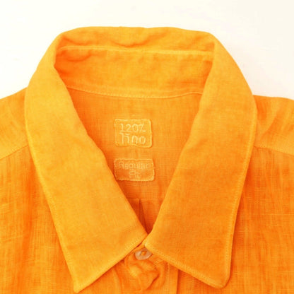【中古】120パーセント リノ 120% lino リネン カジュアルシャツ オレンジ【 S 】【 状態ランクB 】【 メンズ 】