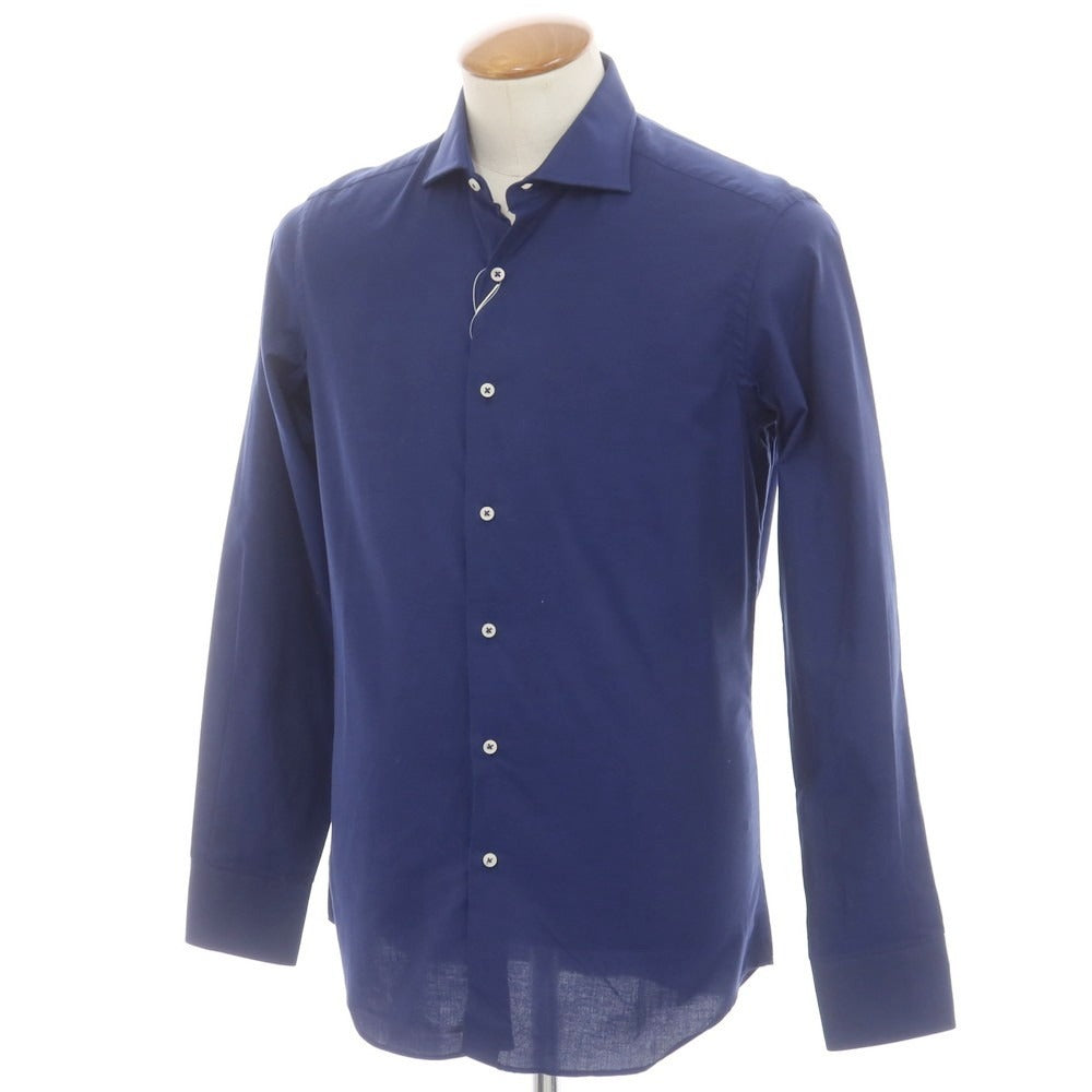 [Used] [Unused] Alessandro Gherardi ALESSANDRO GHERARDI Cotton Wide Collar Casual Shirt Navy [39] [Condition Rank S] [Men&