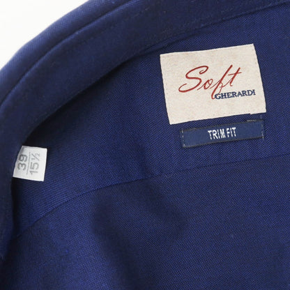 [Used] [Unused] Alessandro Gherardi ALESSANDRO GHERARDI Cotton Wide Collar Casual Shirt Navy [39] [Condition Rank S] [Men&
