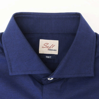 [Used] [Unused] Alessandro Gherardi ALESSANDRO GHERARDI Cotton Wide Collar Casual Shirt Navy [39] [Condition Rank S] [Men&