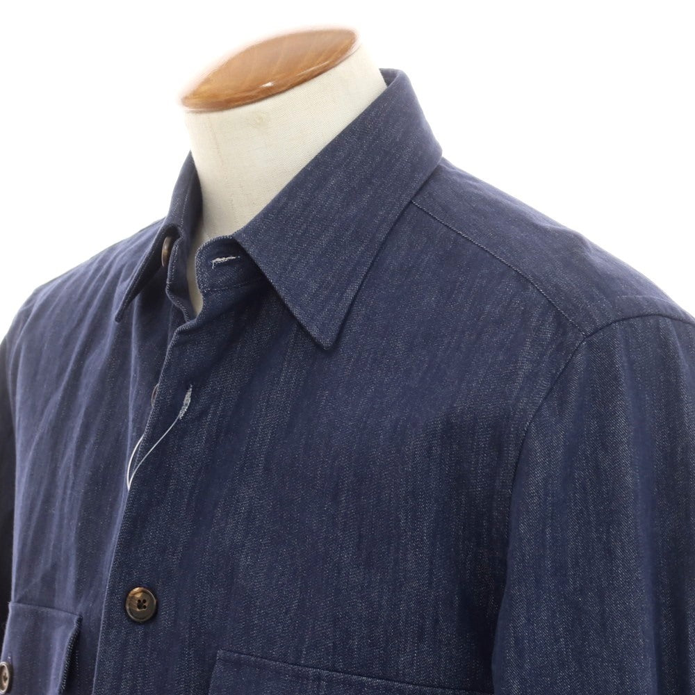 【中古】ルカ アヴィタービレ LUCA AVITAVIRE デニム シャツブルゾン ネイビー【 表記なし(M位) 】【 状態ランクB 】【 メンズ 】