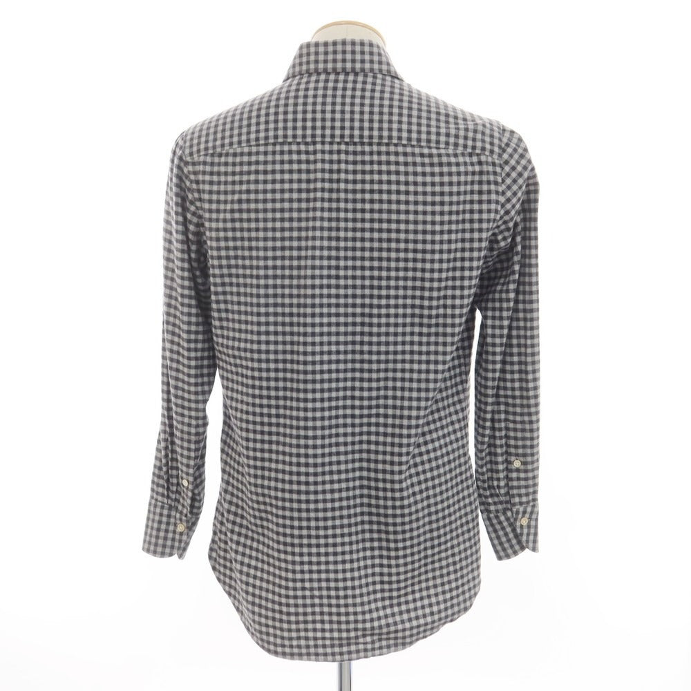 [Used] LUCA AVITAVIRE Check cotton horizontal collar casual shirt charcoal gray x light gray [No description (S rank)] [Condition rank B] [Men&