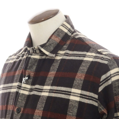[New] Salvatore Piccolo Check Cotton Flannel Semi-Wide Collar Casual Shirt Black x Ivory [41] [Condition Rank N] [Men&