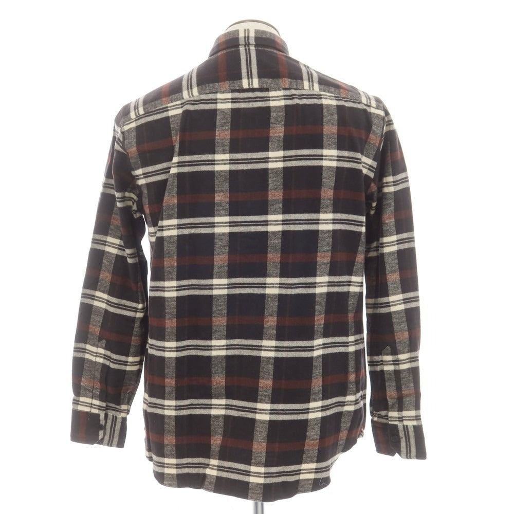 [New] Salvatore Piccolo Check Cotton Flannel Semi-Wide Collar Casual Shirt Black x Ivory [41] [Condition Rank N] [Men&
