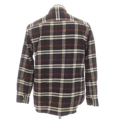 [New] Salvatore Piccolo Check Cotton Flannel Semi-Wide Collar Casual Shirt Black x Ivory [41] [Condition Rank N] [Men&