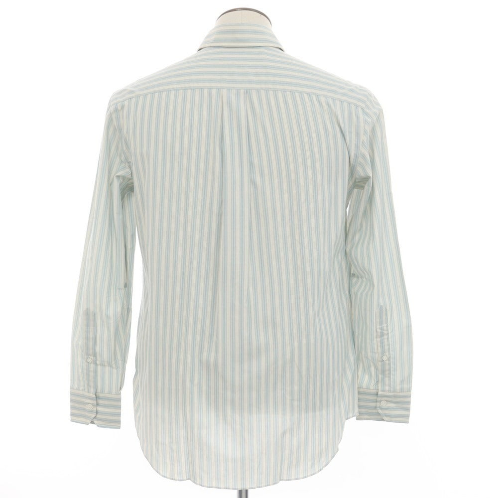 [New Outlet] Salvatore Piccolo Striped Cotton Button-Down Shirt Ivory x Mint Blue [41] [Condition Rank N-] [Men&