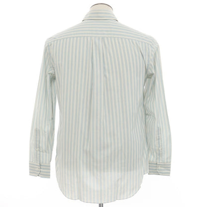 [New Outlet] Salvatore Piccolo Striped Cotton Button-Down Shirt Ivory x Mint Blue [41] [Condition Rank N-] [Men&