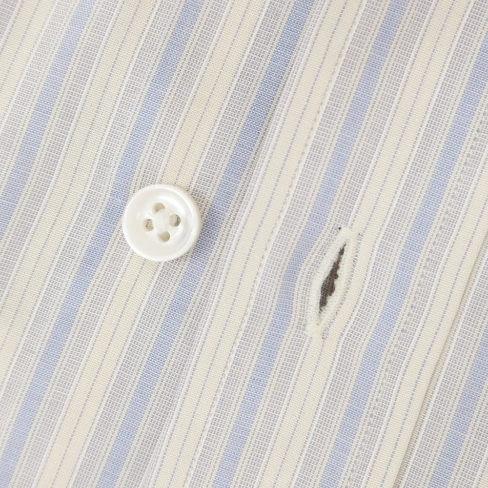 [New] Salvatore Piccolo Striped Cotton Button-Down Shirt Ivory x Smalt Blue [41] [Condition Rank N] [Men&