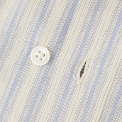 [New] Salvatore Piccolo Striped Cotton Button-Down Shirt Ivory x Smalt Blue [41] [Condition Rank N] [Men&