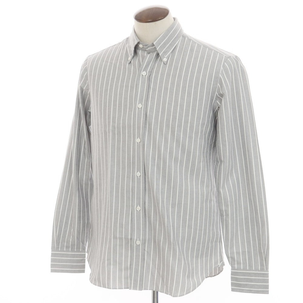 [New] Salvatore Piccolo Striped Cotton Button-down Casual Shirt Gray x White [41] [Condition Rank N] [Men&