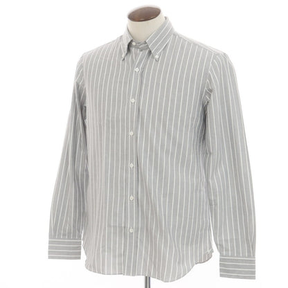 [New] Salvatore Piccolo Striped Cotton Button-down Casual Shirt Gray x White [41] [Condition Rank N] [Men&