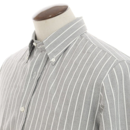 [New] Salvatore Piccolo Striped Cotton Button-down Casual Shirt Gray x White [41] [Condition Rank N] [Men&