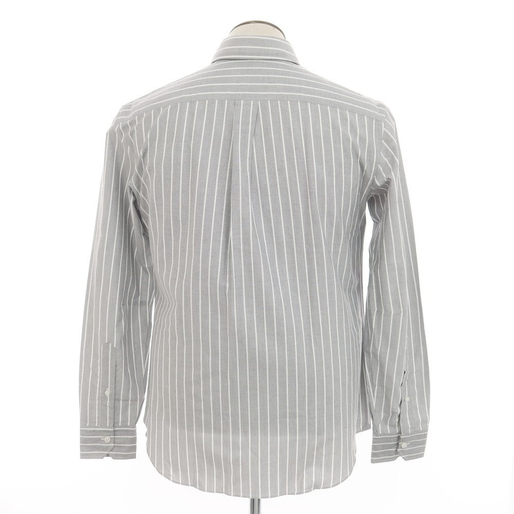 [New] Salvatore Piccolo Striped Cotton Button-down Casual Shirt Gray x White [41] [Condition Rank N] [Men&