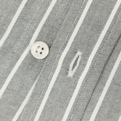 [New] Salvatore Piccolo Striped Cotton Button-down Casual Shirt Gray x White [41] [Condition Rank N] [Men&
