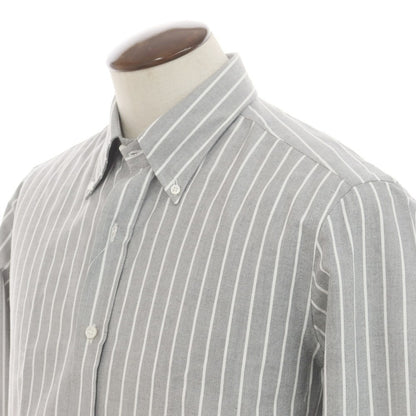 [New] Salvatore Piccolo Striped Cotton Button-down Casual Shirt Gray x White [42] [Condition Rank N] [Men&