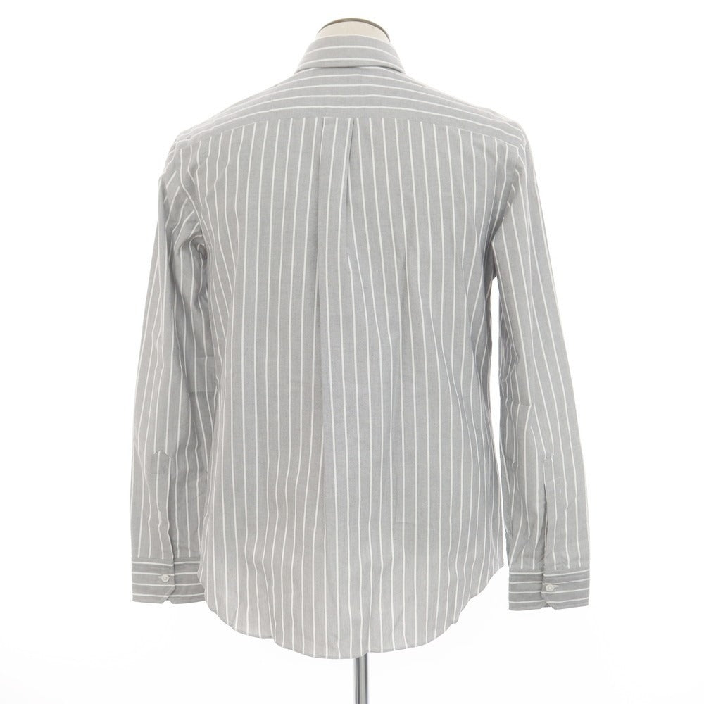 [New] Salvatore Piccolo Striped Cotton Button-down Casual Shirt Gray x White [42] [Condition Rank N] [Men&