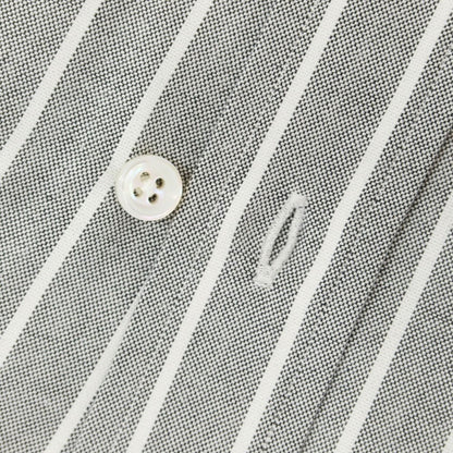 [New] Salvatore Piccolo Striped Cotton Button-down Casual Shirt Gray x White [42] [Condition Rank N] [Men&