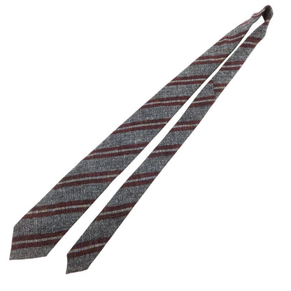 [New] Stefano Bigi Wool Striped Tie Dark Gray x Bordeaux [Condition Rank N] [Men&