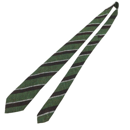 [New] Stefano Bigi Wool Striped Necktie Green x Dark Brown [Condition Rank N] [Men&