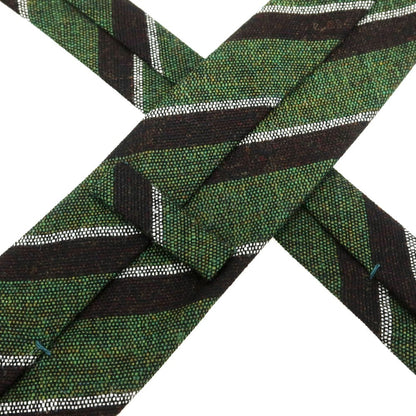 [New] Stefano Bigi Wool Striped Necktie Green x Dark Brown [Condition Rank N] [Men&