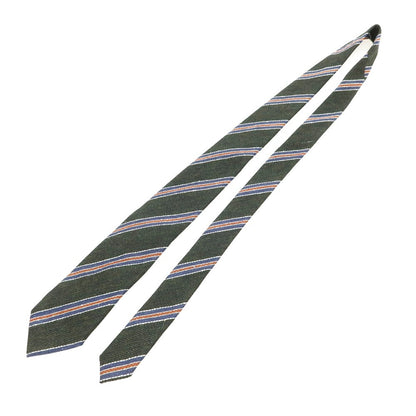 [New] Stefano Bigi Wool Silk Striped Tie Dark Green x Orange [Condition Rank N] [Men&