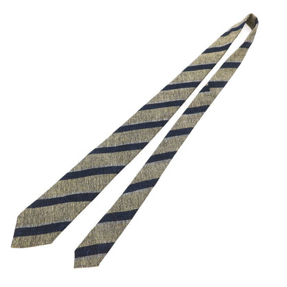 [New] Stefano Bigi Wool Striped Necktie Beige x Navy [Condition Rank N] [Men&
